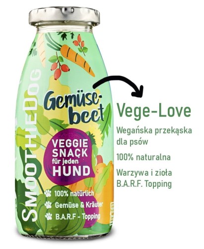 SmoothieDog VEGE-LOVE - wegańska przekąska dla psów 250ml Przysmak płynny dla psa
