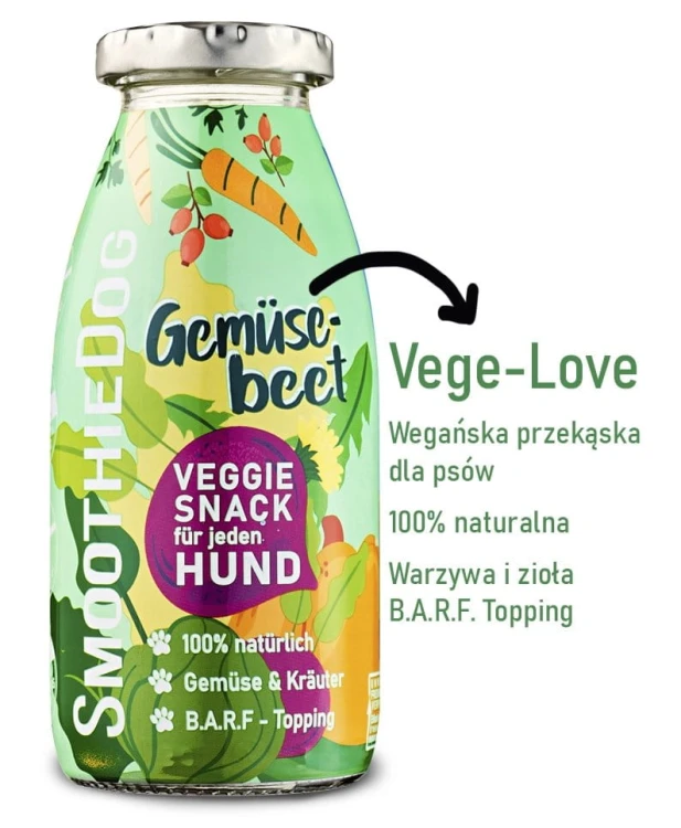 SmoothieDog VEGE-LOVE - wegańska przekąska dla psów 250ml Przysmak płynny dla psa
