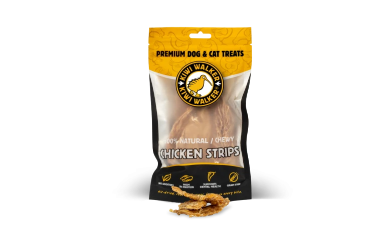 Kiwi Walker 100% KURCZAK PASKI Przysmaki suszone powietrzem dla psa i kota 100g