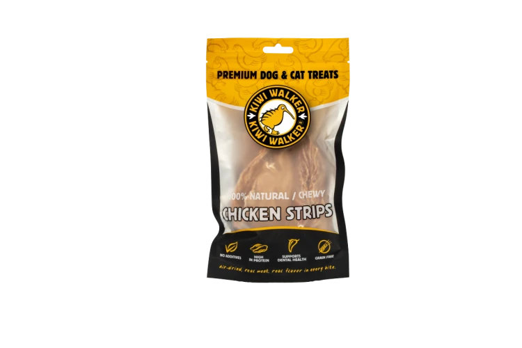 Kiwi Walker 100% KURCZAK PASKI Przysmaki suszone powietrzem dla psa i kota 100g