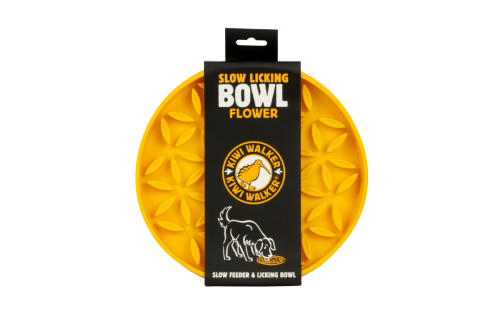 Kiwi Walker Slow Licking Bowl Flower Maxi – miska spowalniająca jedzenie i lizanie dla psa i kota pomarańczowa