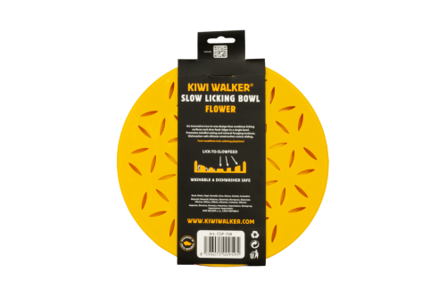 Kiwi Walker Slow Licking Bowl Flower Maxi – miska spowalniająca jedzenie i lizanie dla psa i kota pomarańczowa