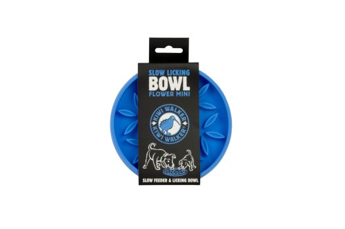 Kiwi Walker Slow Licking Bowl Flower Mini – miska spowalniająca jedzenie i lizanie dla psa i kota niebieska