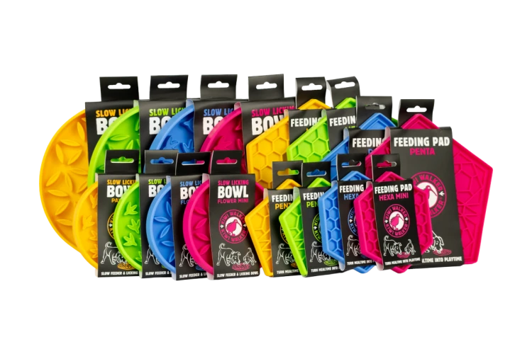 Kiwi Walker Slow Licking Bowl Paw Maxi – miska spowalniająca jedzenie i lizanie dla psa i kota niebieska