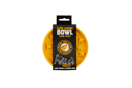 Kiwi Walker Slow Licking Bowl Paw Mini – miska spowalniająca jedzenie i lizanie dla psa i kota pomarańczowa