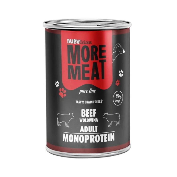 BUBAlicious MORE MEAT karma mokra mono Pure wołowina 800g