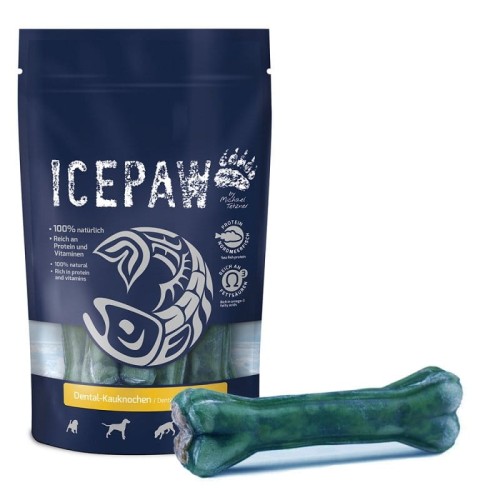 ICEPAW Dental- Kauknochen – dentystyczna kość do żucia z szałwią dla psów ( 4 szt., ok. 250g)