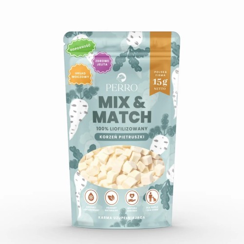 PERRO MIX &amp; MATCH Korzeń pietruszki Przysmaki liofilizowane 15g Przysmaki dla psa