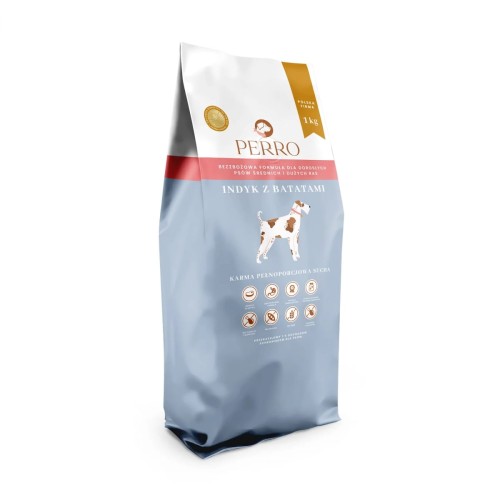 PERRO Karma sucha Indyk z batatami dla dorosłych psów średnich i dużych ras 1 kg
