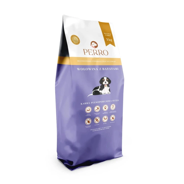 PERRO Karma sucha JUNIOR Wołowina z batatami dla szczeniąt 1 kg