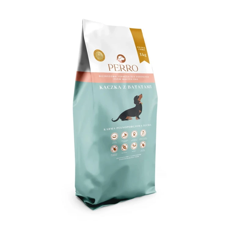 PERRO Karma sucha Kaczka z batatami dla dorosłych psów małych ras 1 kg