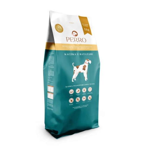PERRO Karma sucha Kaczka z batatami dla dorosłych psów średnich i dużych ras 1 kg