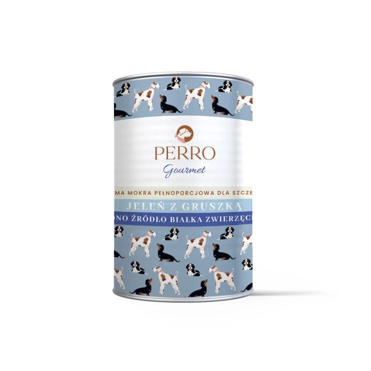 PERRO JUNIOR Gourmet Jeleń z gruszką karma mokra dla szczeniąt 400g