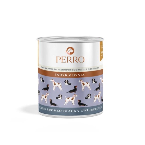 PERRO JUNIOR Indyk i dynia karma mokra dla szczeniąt 800g