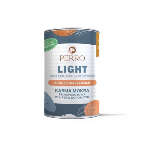 PERRO Karma mokra Light Królik z warzywami – monobiałkowa formuła dla psów dorosłych 400g