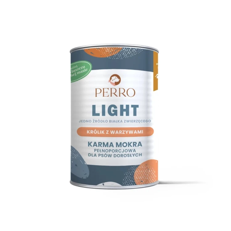 PERRO Karma mokra Light Królik z warzywami – monobiałkowa formuła dla psów dorosłych 400g