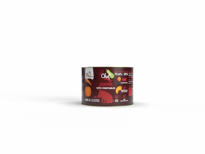 Syta Micha Mokra karma dla psa CHEF Wieprzowina z warzywami 200g