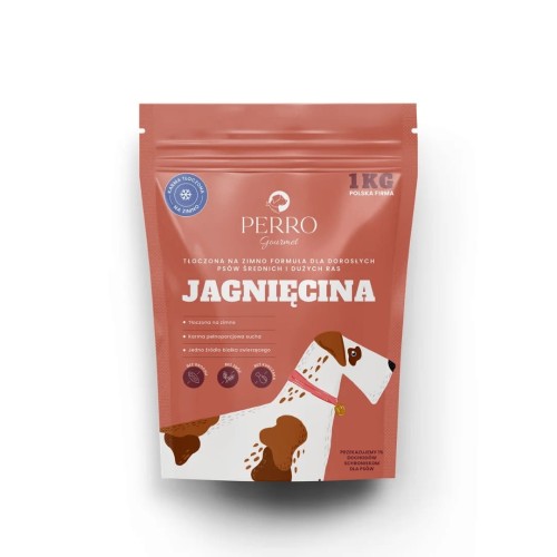 PERRO Karma tłoczona na zimno Gourmet Jagnięcina – formuła dla psów dorosłych średnich i dużych ras 1kg