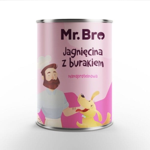 Mr. Bro Jagnięcina z Burakiem 400g  - Monoproteinowa karma mokra