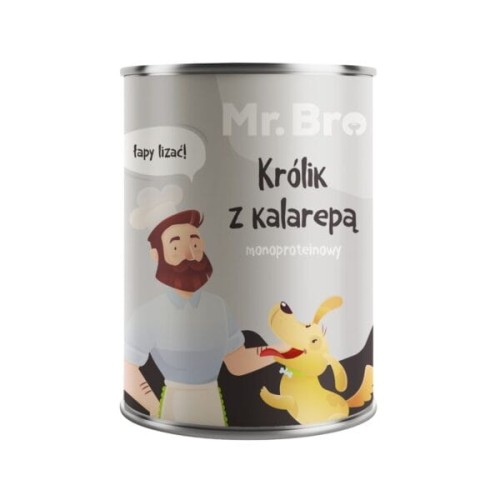 Mr. Bro Królik z kalarepą 400g -  Monoproteinowa karma mokra dla psa